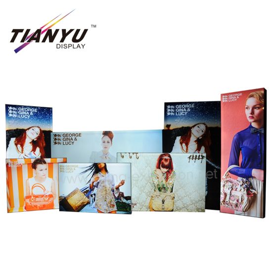 両面印刷の正方形ボードアルミフレームテンションライトボックスフォトフレーム広告ライトボックス